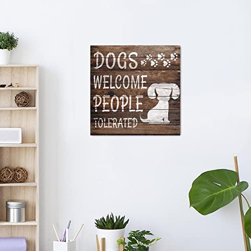 Panneau en bois Welcome People Tolerated idée cadeau originale - 4