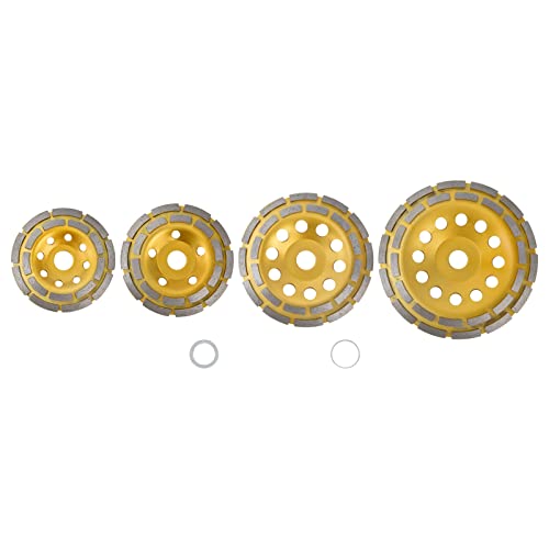 Esmeriladora de concreto, Muela abrasiva de concreto, Muela de corte, Muela abrasiva de copa Muelas abrasivas de concreto de doble hilera para granito Piedra Mármol(180 mm)