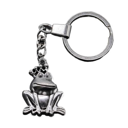 Porte-clés grenouille argenté pour clés de voiture et style masculin au quotidien