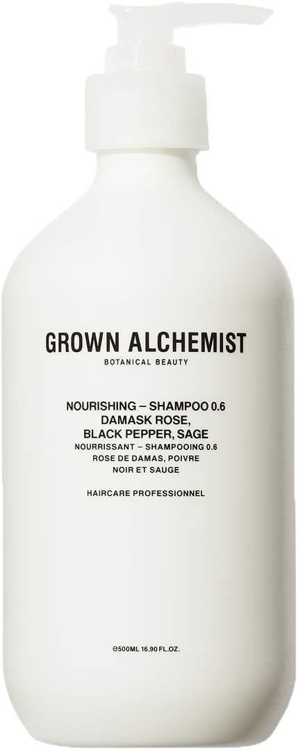 Grown Alchemist Nourishing Shampoo 0.6 - Helps Reduce Appearance of Dry Scalp & Ensures Visibly Healthier Hair - Damask Rose, Black Pepper & Sage (500ml / 16.9oz)