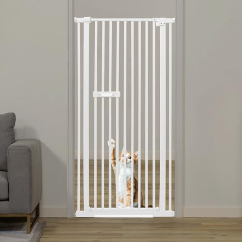 Cancelletto di sicurezza per scale senza foratura, cancelletto di blocco in acciaio al carbonio, cancelletto per cani/gatti con larghezza regolabile, cancelletto per porta con chiusura automatica