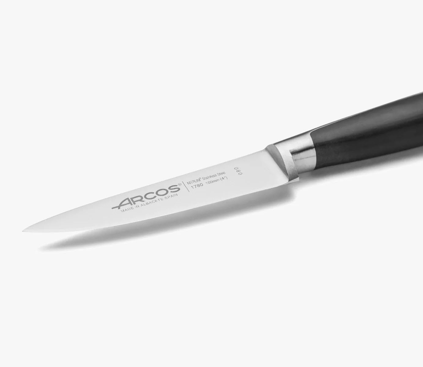 Arcos Schälmesser aus Edelstahl 100 mm - Professionelles Küchenmesser zum Schneiden, Schälen und Reinigen von Lebensmitteln - Ergonomischer Griff aus Polyoxymethylen, Schwarz, Serie Kyoto