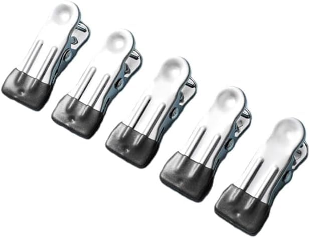 5Pcs ‎Black Leather Craft Sewing Knitting Clips Home Office Supply Stainless Steel Leather Securing Clip Holder No Trace Clip, Craft Supplies