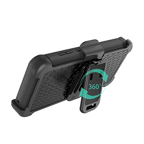 Fingic Samsung Note 9,Note 9 Case For Men,4 In1 Protective Hybrid Cover Shockproof Rugged Phone Case Full Body Kickstand Swivel Belt Clip Holster Case For Samsung Galaxy Note 9, Black #TOP6