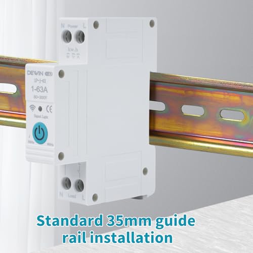 Wattive Zeitschaltuhr Hutschiene WiFi Smart Schalter 1P 1-63A 230V Intelligenter Schaltrelais TUYA App Fernbedienung WLAN Schaltuhr für Smart Home Mit Metering und Zeitmessung