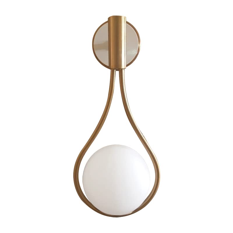 Lámpara de Mesa de Hierro y Cristal Dorado 1 lámpara de pared Retro lámpara de dormitorio Retro adecuada para la decoración de la Sala de estar dormitorio comedor