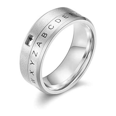 Sping Jewelry Alphabet Corresponding Number Project Mc2 Secret Message Decoder Ring Gold/Silver/Black Band Size 7-11 Cover