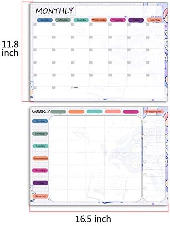 VKOPA Magnetic Dry Erase Board for Kitchen Bundle -Magnetic Calendar Board, Weekly to Do List, Meal Planning Magnet for Fridge. Magnetic whiteboard for Refrigerator Planner 8 Markers 1 Eraser