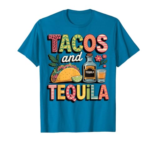 Tacos and Tequila T-Shirt, Men, Sapphire Blue, Small