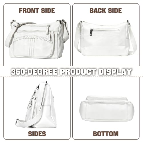 Image of ELDA Purses for Women Pocketbooks Soft PU Leather Ladies Crossbody Purse Multi Pocket Shoulder Bag