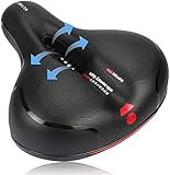 Bike Seat, Most Comfortable Bicycle Seat Memory Foam Bicycle Saddle Waterproof -Wide Bike Seat Replacement Dual Shock Absorbing Ball with Mounting Wrench