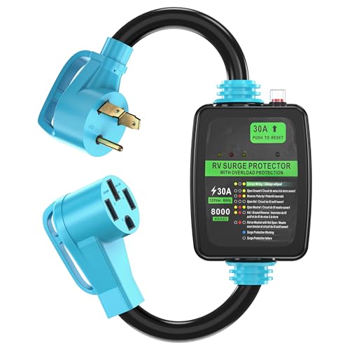 CircleCord Overload Protector 30 Amp to 50 Amp RV Adapter Cord with...