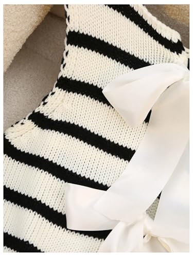 Image of GORGLITTER Women's Tie Back Cropped Sweater Vest Bow Sleeveless Knit Tank Tops Trendy Cute Cardigan Dressy Casual Outfits