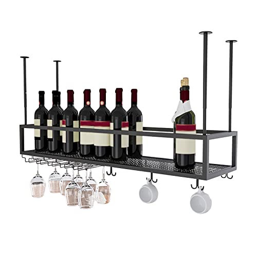 HOYX - Botellero Soporte para Vino Montado en la Pared, Estante para Vino de Copa, Elegante Soporte para Almacenamiento de Vino, para Colocar Vino y Copas de Vino Cover