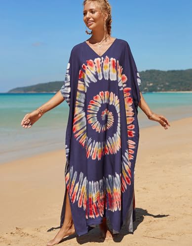 Image of NFVNKJ Women's Plus Size Beach Lounge Kaftan Maxi Dress Swimsuit Coverup for Women