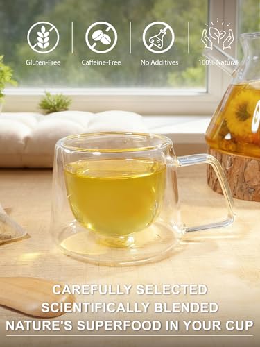 Image of TeeLux Dandelion Wolfberry Tea, Blend with Chrysanthemum, Goji Berries, Cassia Seed, Licorice, Smooth & Mellow Flavor, Caffeine Free, 20 Count