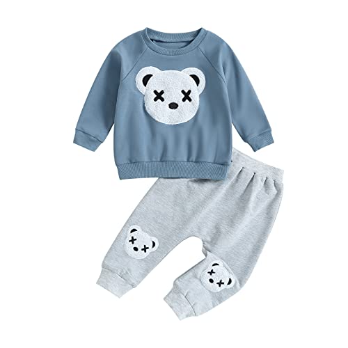 Recopilación de Chándales para Niño disponible en línea para comprar. 45 CREAIRY - Conjunto de 2 piezas para bebé y niño, sudadera de manga larga, playera para correr, ropa de otoño, Azul, 12-18 Meses