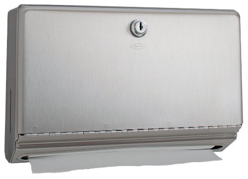 Bobrick 26212 ClassicSeries Stainless Steel Surface Mounted Paper Towel Dispenser, Satin Finish, 10-3 4  Width x 7-1 6  Height x 4  Depth