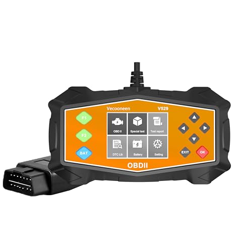 kungfuren OBD2 Scanner Diagnostic Tool, Car Code Reader Auto Diagnostic with LCD Display Screen, Engine Fault Code Scanner for All OBDII Cars After 1996