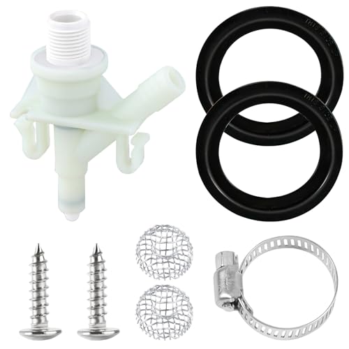 Image of NQEUEPN 385311641 RV Toilet Valve Kit Compatible with Dometic 300, 301, 310, 311, 320, 321, RV Toilet Repair Kit RV Toilet Valve Parts Replacement, Including Accessories, black