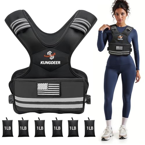 Adjustable weighted vest with removable 1LB weights, worn by a woman demonstrating fitness training for enhanced workout efficiency and comfort.