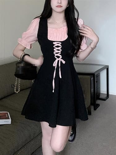 Robe d'été rose pastel à bandes style gothique pour vos festivals - 7