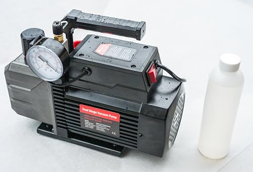 Bomba de vacío de dos etapas con válvula de cierre y manómetro 2 CFM 1/3 HP 56 L/min HVAC AC R32