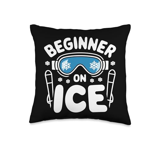 Skiing & Snowboarding Beginner Throw Pillow