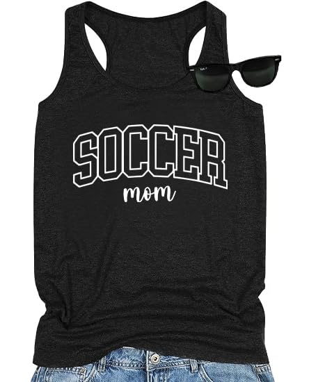 Football Tank Top for Women Soccer Mom Shirt Funny Football Graphic Tshirt Letter Printed Casual Summer Sleeveless Tops