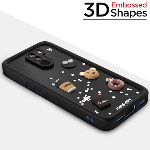 Image of Pikkme Back Cover for Poco F1 | 3D Cartoon Silicone Case Cute & Fun Full Protective Bumper Cover (Black)
