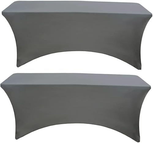 Miniatura 12 de Banquet Tables Pro Paquete de 2 manteles rectangulares plegables de elastano de 6 pies de ancho x 72 pulgadas de largo x 30 pulgadas de alto