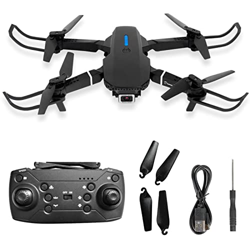 Drohne mit Kamera, Kameradrohne Faltbar Stabiler Flug Fernsteuerung 4K Dual Kamera WiFi FPV Drohne für Erwachsene Kinder (Schwarz)