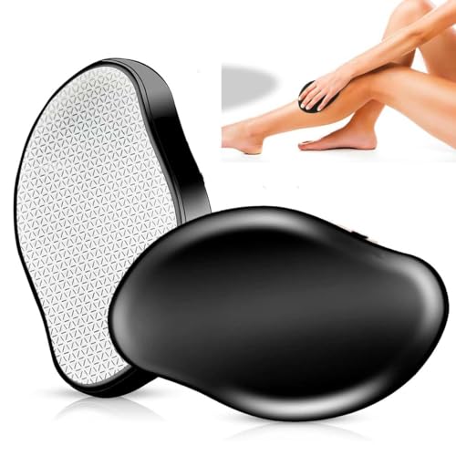 Lohill Crystal Haarentferner,Wiederverwendbarer Crystal Hair Remover Magic Hair Radiergummi,Nano Haarentferner Stein,Haarentfernung ohne Rasieren,Epilierer Effekt für Glatte Haut (Schwarz)