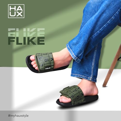Image of HAUX Stylish Men's Sliders - Comfortable Slip-On Sandals with Modern Look | Lightweight, Durable, and Comfortable Footwear for All-Day Wear