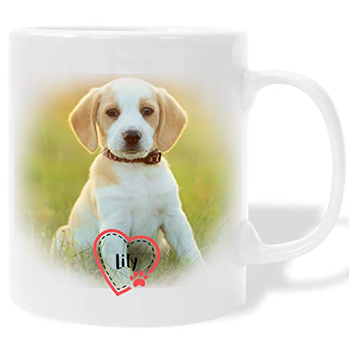 FUR Personalized Pet Coffee Mug Custom Dogs Mug with Photo Name Dog Lover Gift 11 oz White Mug