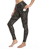 CAMBIVO Leggins Mujer Push Up, Leggins Deportivos Cintura Alta Camuflaje, Pantalon Yoga con Bolsillos Ideal para Running, Yoga, Pilates, Fitness