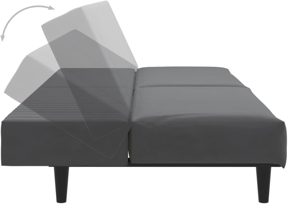 Sofa Bed Dark Grey Velvet Living Room Furniture