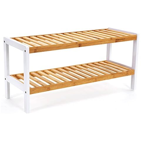 SONGMICS Bamboo 2-Tier Shoe Rack Cover