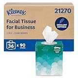 Kleenex Professional Facial Tissue, Bulk (21270), 2-Ply, White, Upright Cube Boxed Format, Designed for Business (90 Tissues/Box, 36 Boxes, 3,240 Sheets/Case)