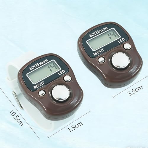Image of 6-Pack Digital Tally Finger Counter with Led, Colorful Tasbeeh Tasbih 5-Digits Counter Clickers with Led Light, Carry Ring, Individual Hard Case for Muslims Pray Knitting Track Golf Lap