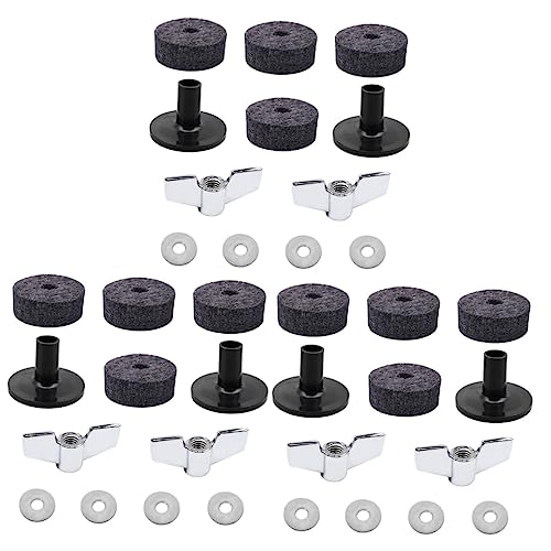 Toyvian 3pcs Drum Cymbal Accessory Set Felt Washers Sleeves for Drum Hardware Silver Grey Essential Percussion Supplies for Musicians and Drummers