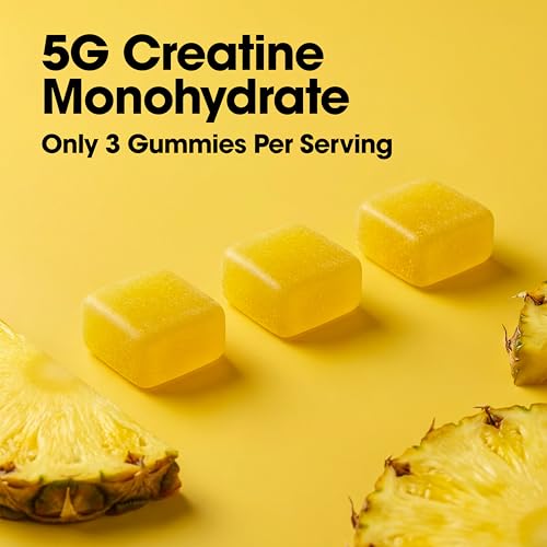 Image of Optimum Nutrition Creatine Monohydrate Gummies, Pineapple Flavor, 105 Count, 35 Servings, 5g Creatine per Serving (Packaging May Vary)