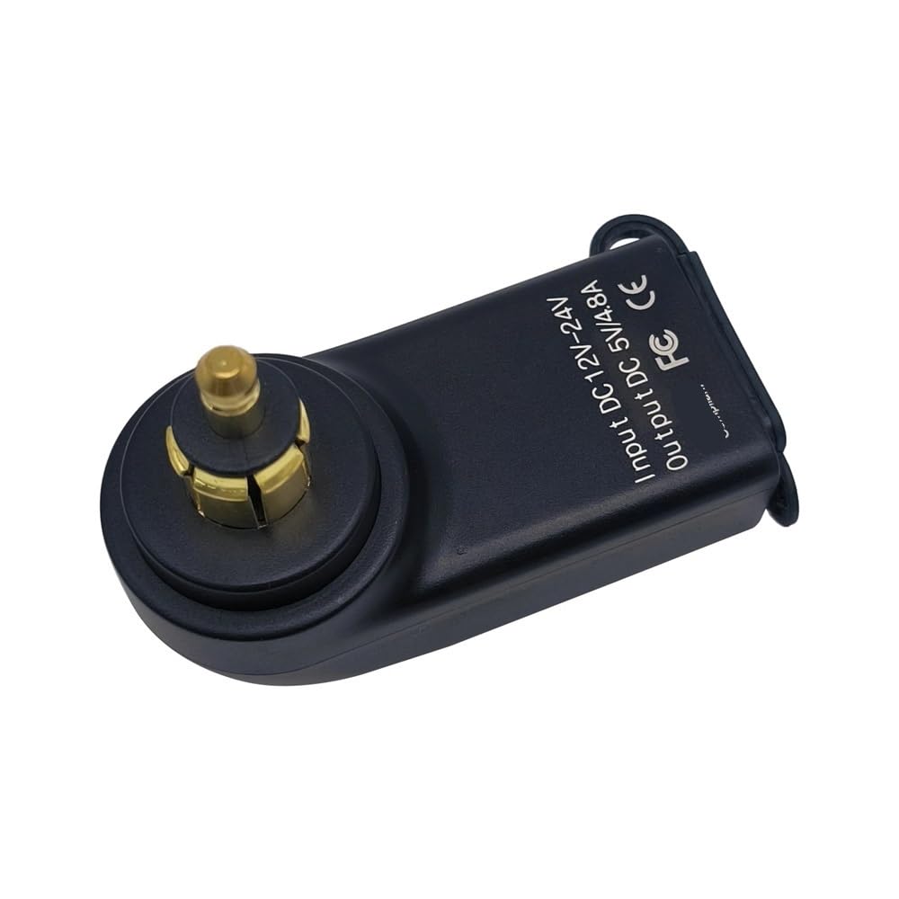 Wodoodporna ładowarka 12 V do motocykla z podwójnym portem USB, gniazdo wtykowe DIN do motocykla czarno-białego
