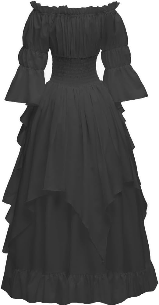 Abaowedding Women's Gothic Witch Dress Medieval Renaissance Costume Victorian Dress - Image 3
