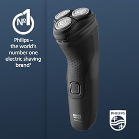 Alternative view of Philips Norelco Shaver 1100 Series, Dry Electric Shaver, 27 Self-Sharpening ComfortCut Blades, 4D Floating Heads, P-Cap, Deep Black, Model S1016/90