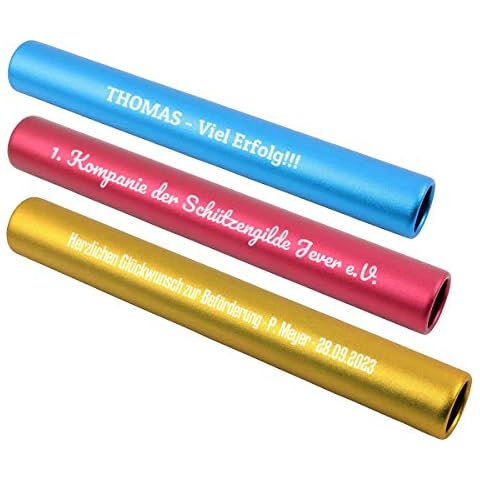 Diamandi Staffelstab mit Gravur - personalisiert mit Wunsch-Text oder Name - Geschenk Mitarbeiter Abschied Übergabe Jubiläum - Arbeit + Sport - Leichtathletik Cover