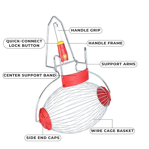 Image of WOLF-Garten 71AAM007650 Fruit Collector with Multi-Star Quick Attachment System for Fruits & Nuts, Diameter 3.5-10 cm, Working Width 30 cm - FCMZM 140