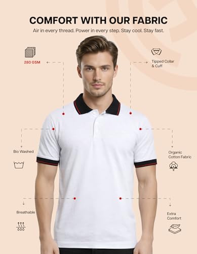 Image of Scott International Cotton Polo T Shirt | Collar Tshirts | Half Sleeves Plain T Shirt | T-Shirt |Tshirt for Men Stylish | Men's Tshirt