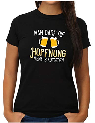 T-shirt bière humoristique femme vêtement coton noir taille M