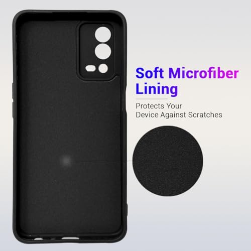Image of LIRAMARK Silicone Soft Back Cover Case with Micro-Fibre Cloth On Inner Side for Oppo A55 4G (Black)